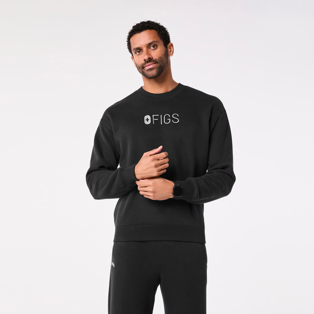 men's Black Off-Shift Figs Logo - Crewneck Sweatshirt™