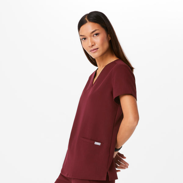 Women's Burgundy Casma -  Scrub Top