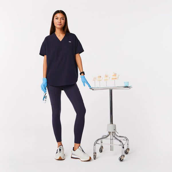 Women's Navy Halle Short-Sleeve V-Neck Tunic - Scrub Top