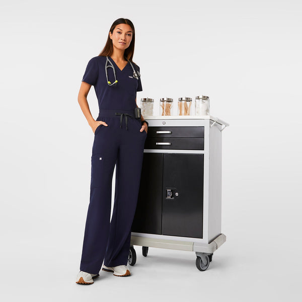 Women's Navy Isabel High-Rise Wide-Leg - Tall Scrub Pant