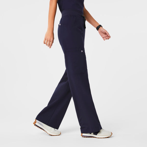 Women's Navy Isabel High-Rise Wide-Leg - Tall Scrub Pant