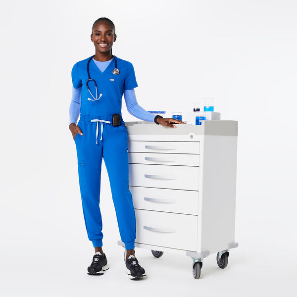 Women's Royal Blue Uman Relaxed - Petite Jogger Scrub Pant