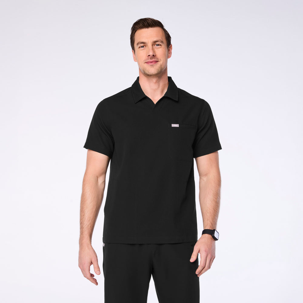 men's Black Arad Polo - Scrub Top