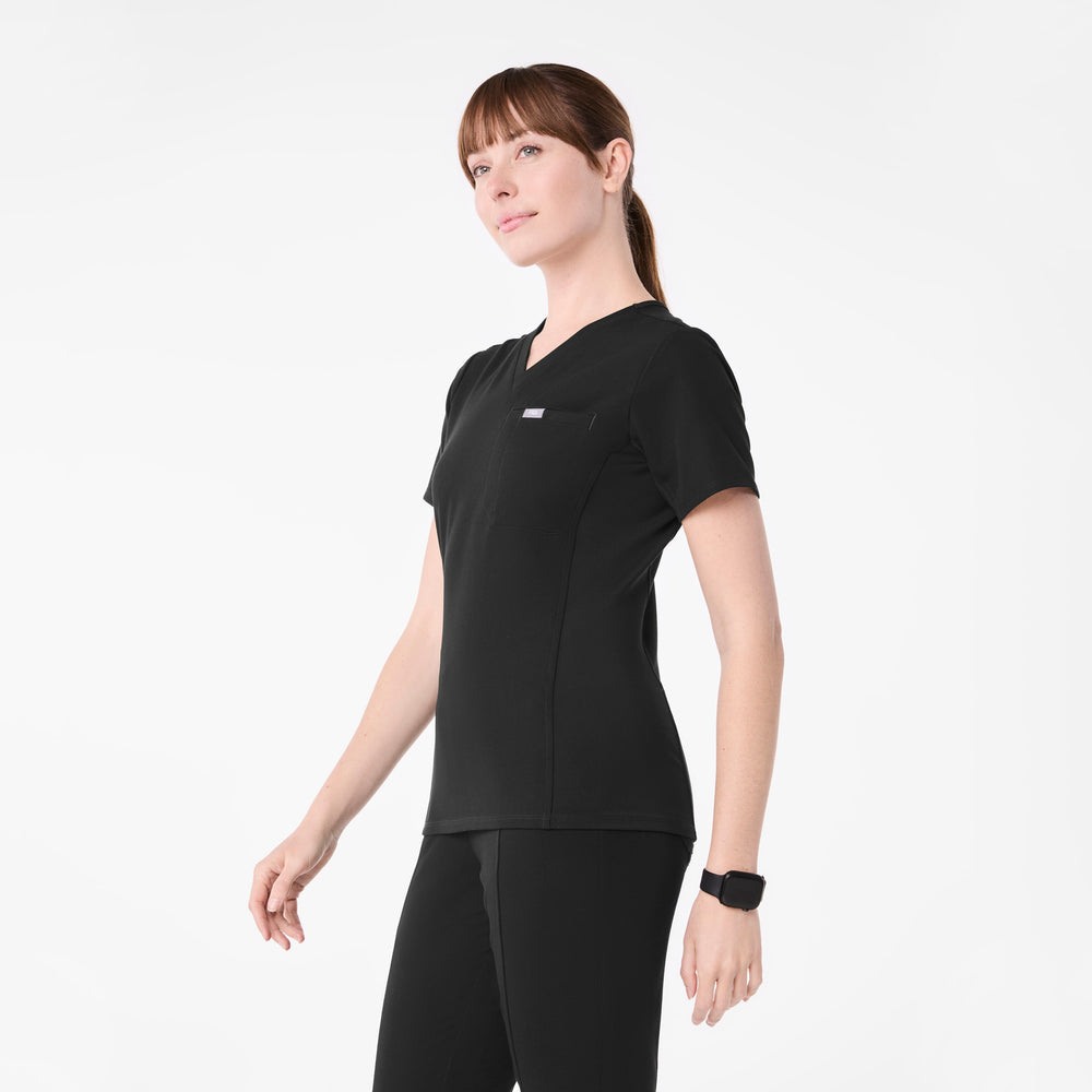 women's Black Everly Slim V-Neck - Scrub Top