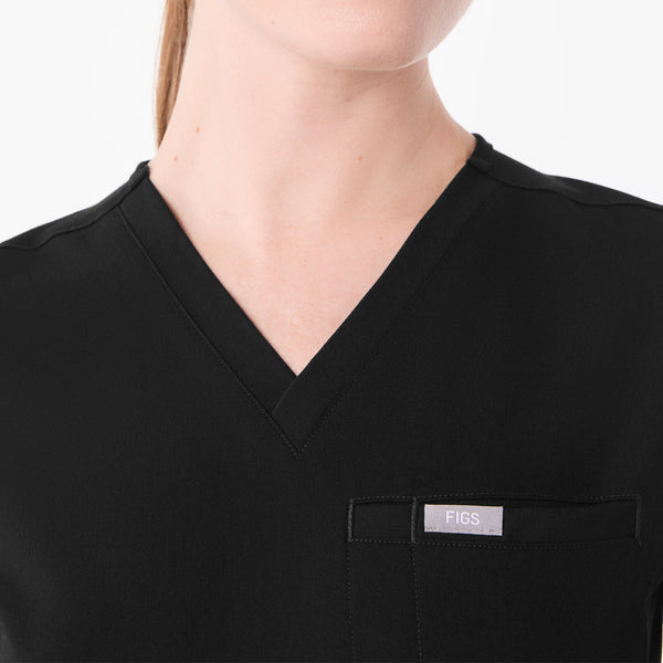 Women's Black Everly Slim V-Neck - Scrub Top