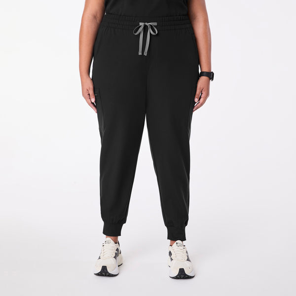 women's Black High Waisted Uman Relaxed - Tall Jogger Scrub Pant (3XL-6XL)