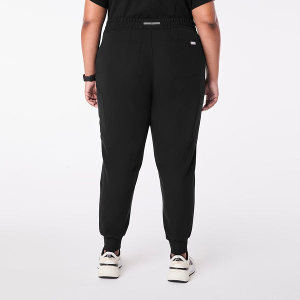 women's Black High Waisted Uman Relaxed - Tall Jogger Scrub Pant (3XL-6XL)