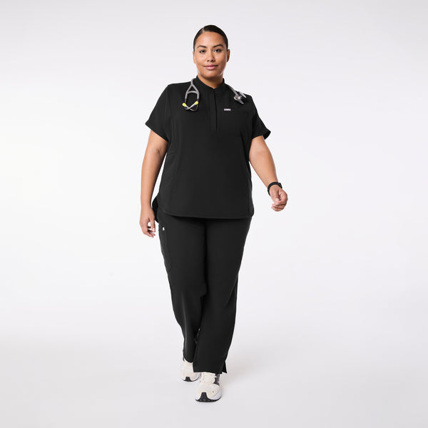 Women's Black Montex Relaxed Scrub Top (3XL-6XL)