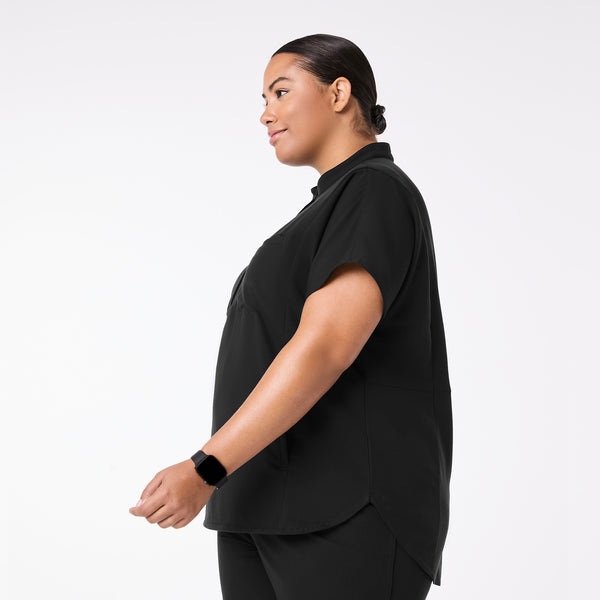 Women's Black Montex Relaxed Scrub Top (3XL-6XL)