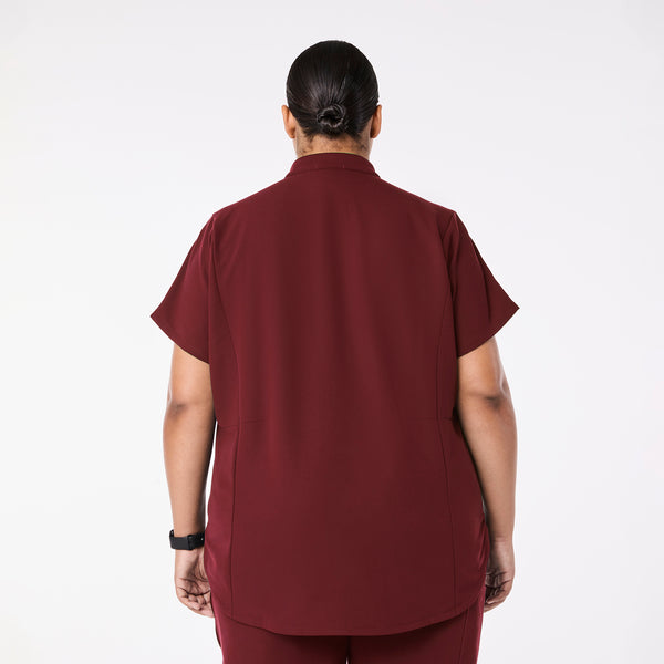 Women's Burgundy Montex Relaxed Scrub Top (3XL-6XL)
