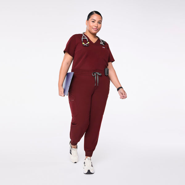 Women's Burgundy Uman Relaxed - Tall Jogger Scrub Pant (3XL-6XL)