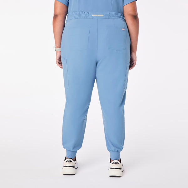 women's Ceil Blue High Waisted Uman Relaxed - Tall Jogger Scrub Pant (3XL-6XL)