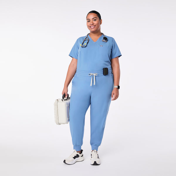 Women's Ceil Blue Uman Relaxed - Petite Jogger Scrub Pant (3XL-6XL)