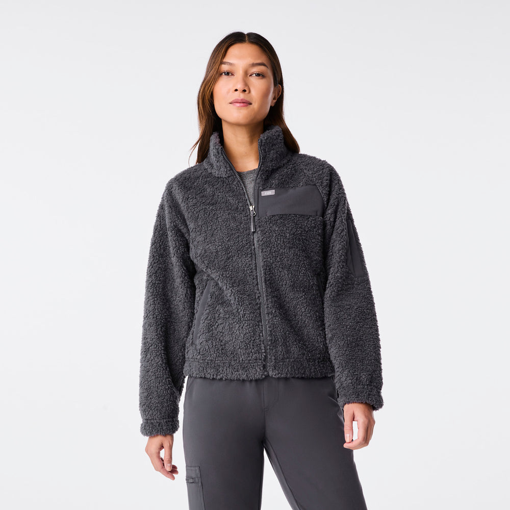 women's Charcoal On-Shift High Pile - Fleece Bomber Jacket™