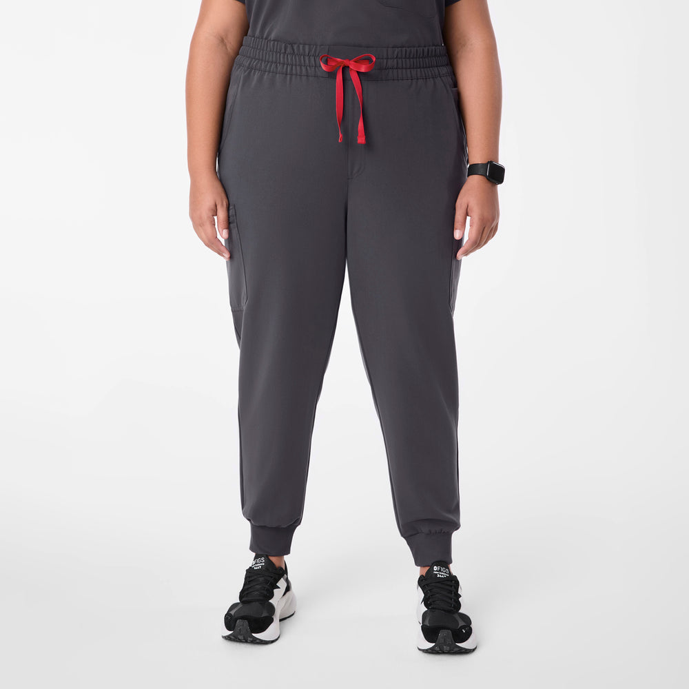 women's Charcoal High Waisted Uman Relaxed - Petite Jogger Scrub Pant (3XL-6XL)