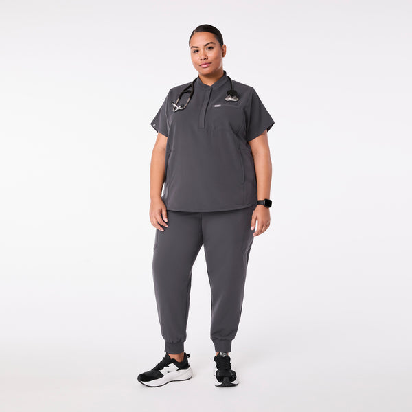 Women's Charcoal Montex Relaxed Scrub Top (3XL-6XL)