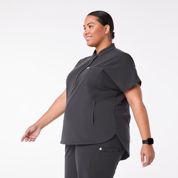 Women's Charcoal Montex Relaxed Scrub Top (3XL-6XL)