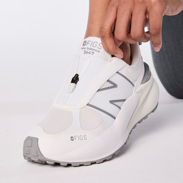 Unisex White FIGS | New Balance 3447 Zip