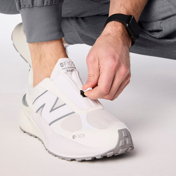 Unisex White FIGS | New Balance 3447 Zip