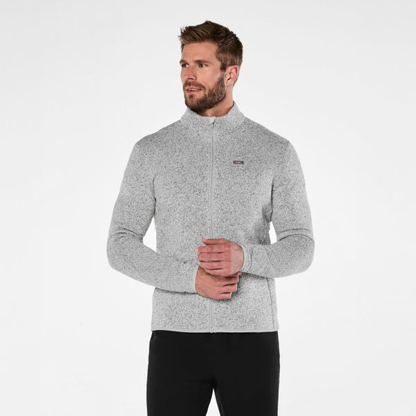 Men's Heather Light Grey On-Shift Two-Pocket - Sweater-Knit Jacket™