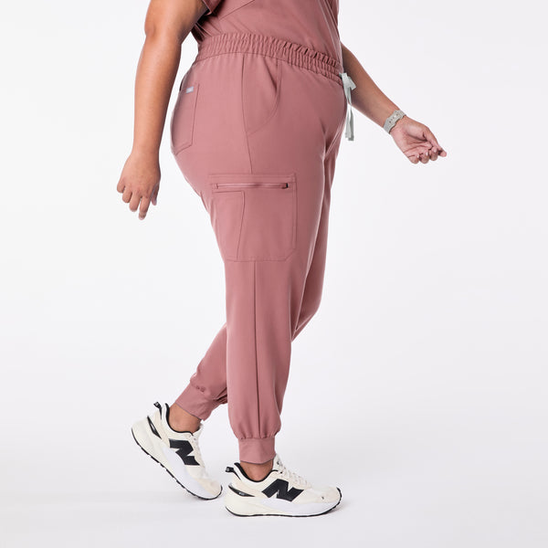 women's Mauve High Waisted Uman Relaxed - Tall Jogger Scrub Pant (3XL-6XL)