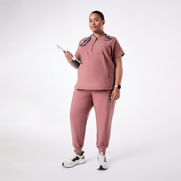 Women's Mauve Montex Relaxed Scrub Top (3XL-6XL)