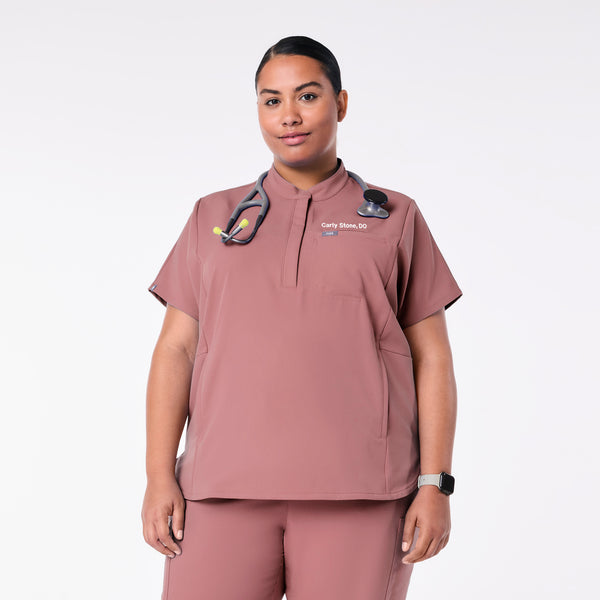 Women's Mauve Montex Relaxed Scrub Top (3XL-6XL)