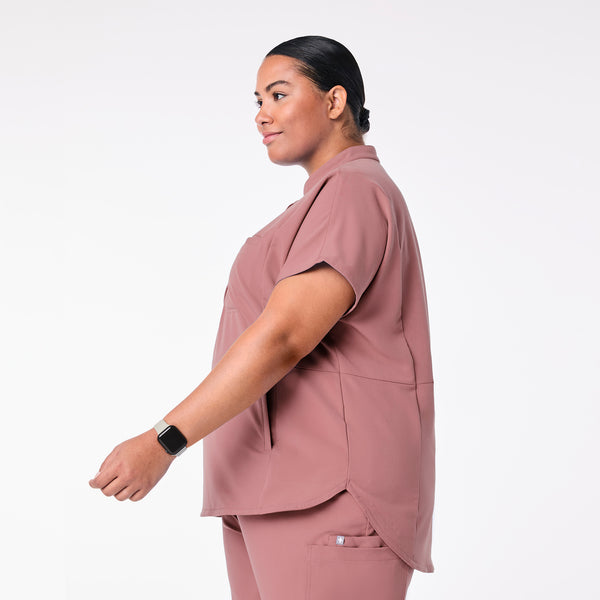 Women's Mauve Montex Relaxed Scrub Top (3XL-6XL)