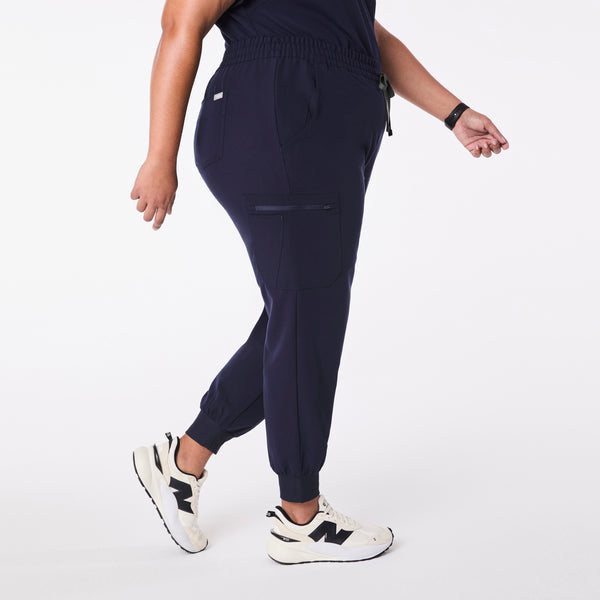 women's Navy High Waisted Uman Relaxed - Tall Jogger Scrub Pant (3XL-6XL)