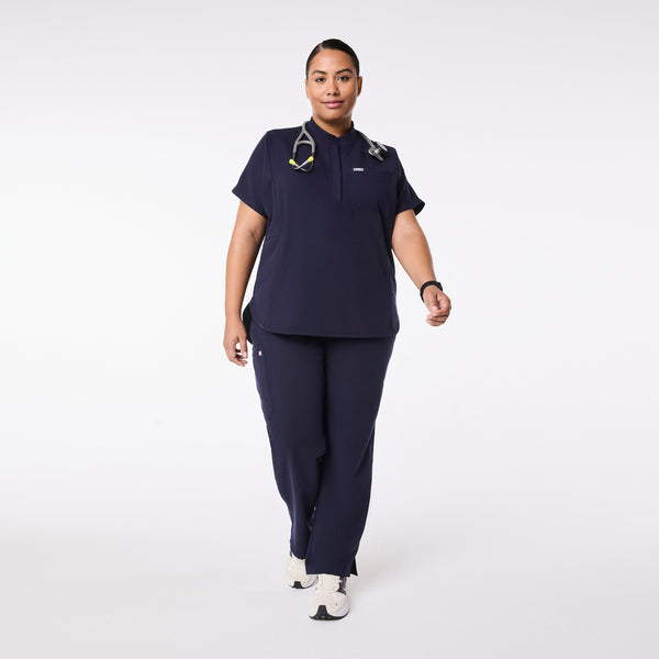 Women's Navy Montex Relaxed Scrub Top (3XL-6XL)