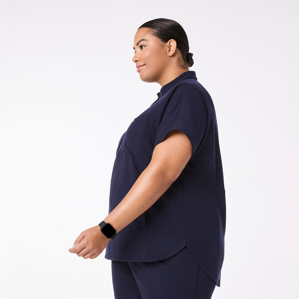 Women's Navy Montex Relaxed Scrub Top (3XL-6XL)