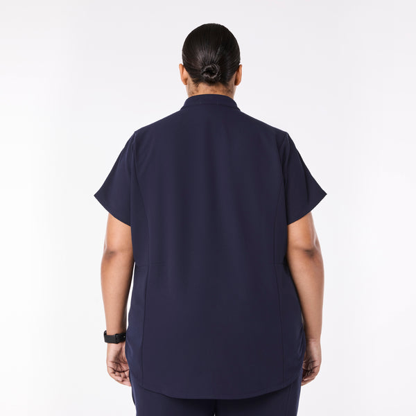Women's Navy Montex Relaxed Scrub Top (3XL-6XL)