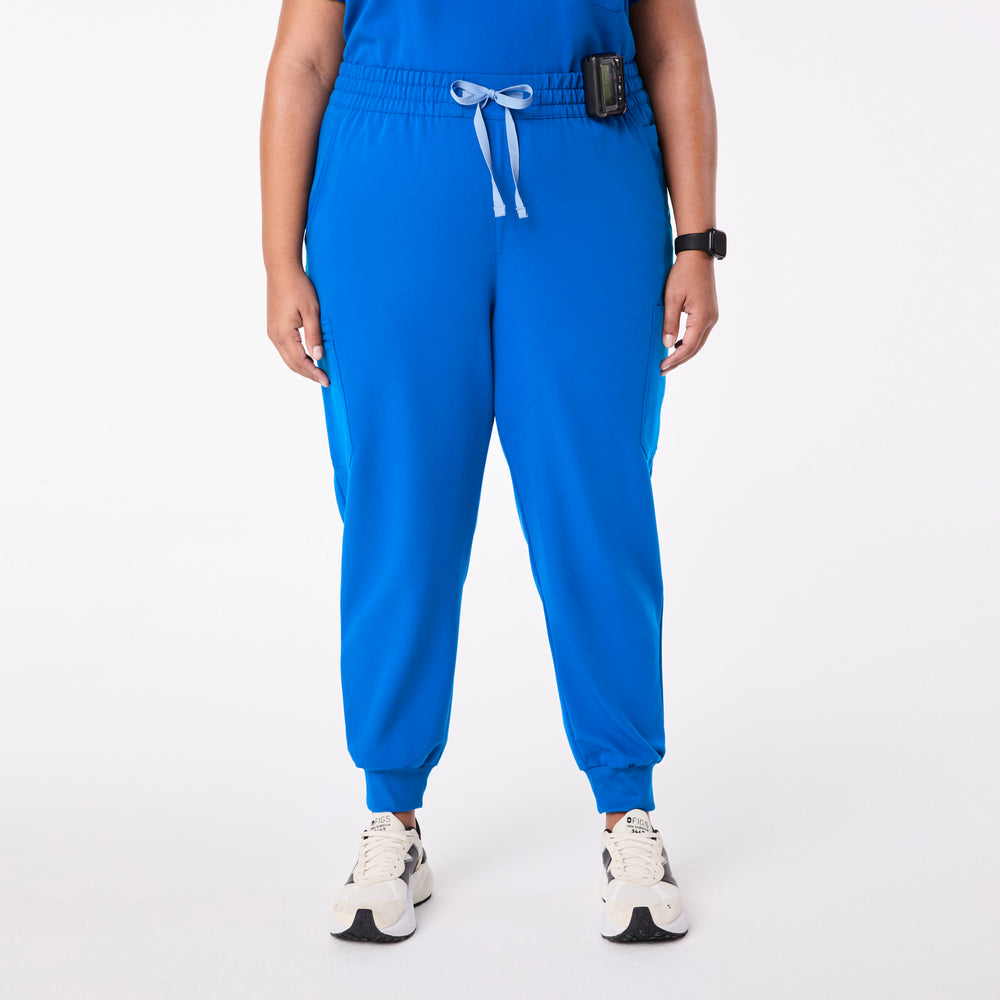 women's Royal Blue High Waisted Uman Relaxed - Tall Jogger Scrub Pant (3XL-6XL)