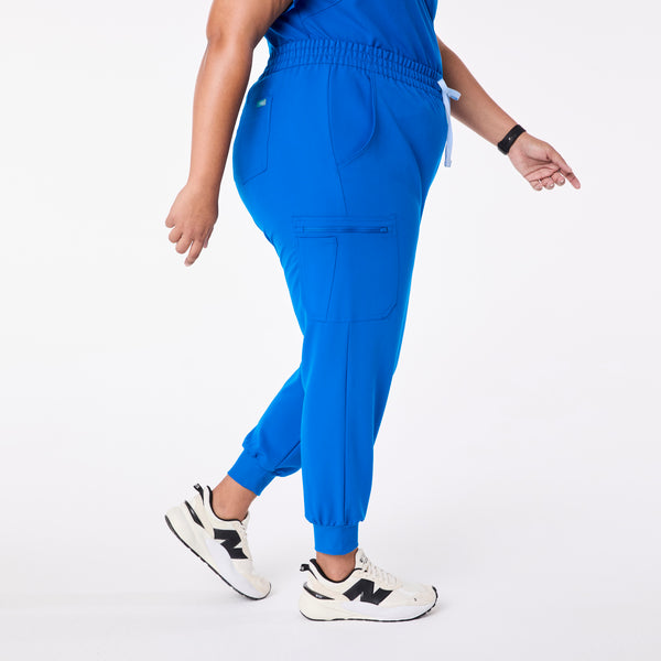 women's Royal Blue High Waisted Uman Relaxed - Tall Jogger Scrub Pant (3XL-6XL)