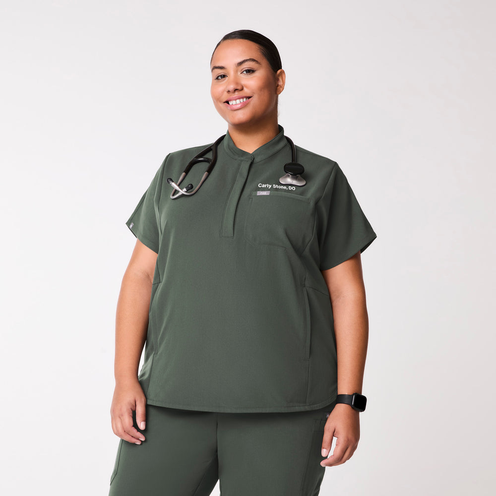 women's Moss Montex - Mock Neck Scrub Top (3XL-6XL)