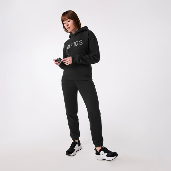 Women's Black Off-Shift FIGS Logo - Hoodie Sweatshirt™