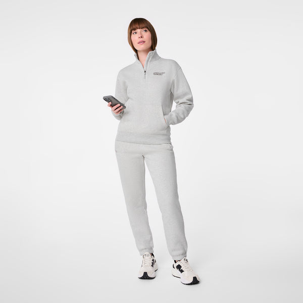 Women's Heather Grey Off-Shift Awesome Humans ¼ Zip - Sweatshirt™