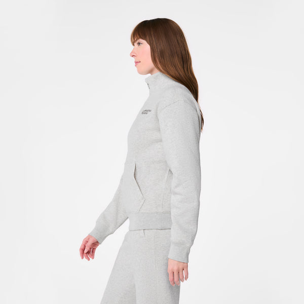 Women's Heather Grey Off-Shift Awesome Humans ¼ Zip - Sweatshirt™