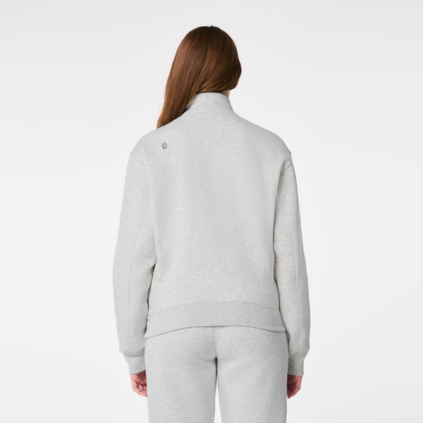 Women's Heather Grey Off-Shift Awesome Humans ¼ Zip - Sweatshirt™