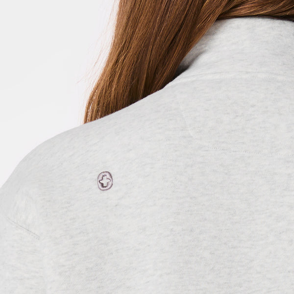 Women's Heather Grey Off-Shift Awesome Humans ¼ Zip - Sweatshirt™