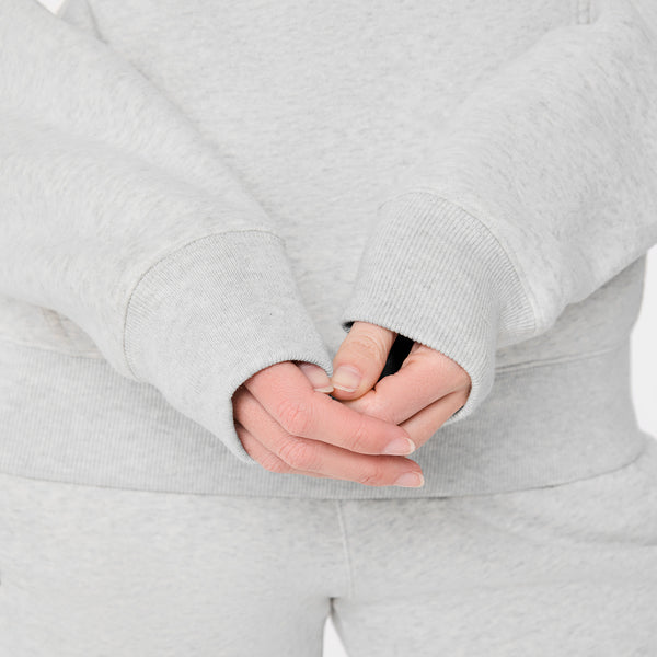 Women's Heather Grey Off-Shift Awesome Humans ¼ Zip - Sweatshirt™