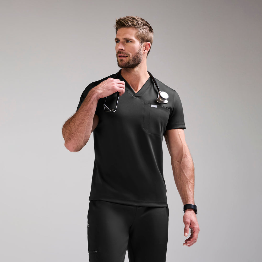 men's Black Logan FORMx Slim V-Neck - Scrub Top™