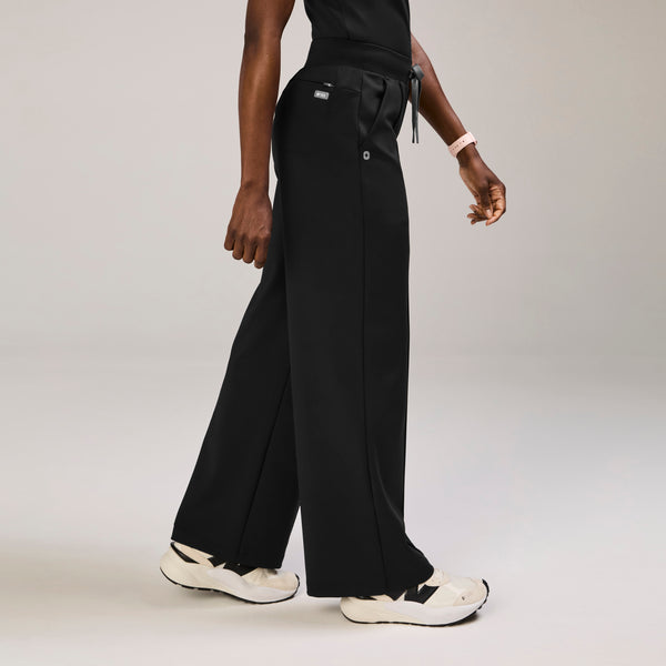 women's Black High Waisted Salina FORMx Wide Leg - Petite Scrub Pant™