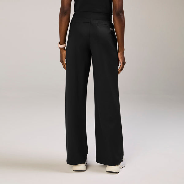 women's Black High Waisted Salina FORMx Wide Leg - Petite Scrub Pant™