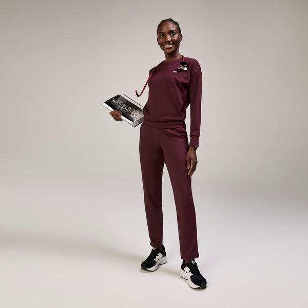 Women's Burgundy Cornelia FORMx Long-Sleeve- Scrub Top™
