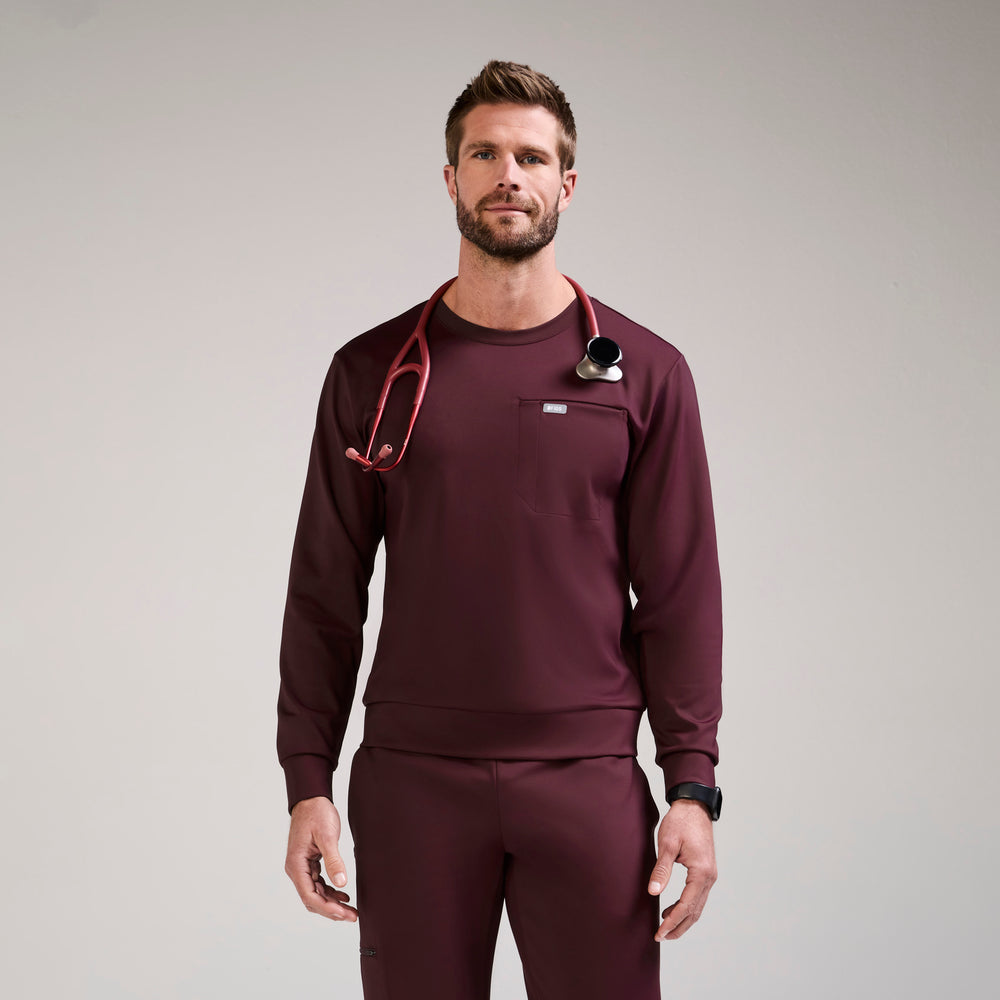 men's Burgundy Destin FORMx - Crewneck Scrub Top™