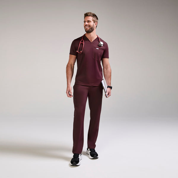 Men's Burgundy Logan FORMx V-Neck - Scrub Top™