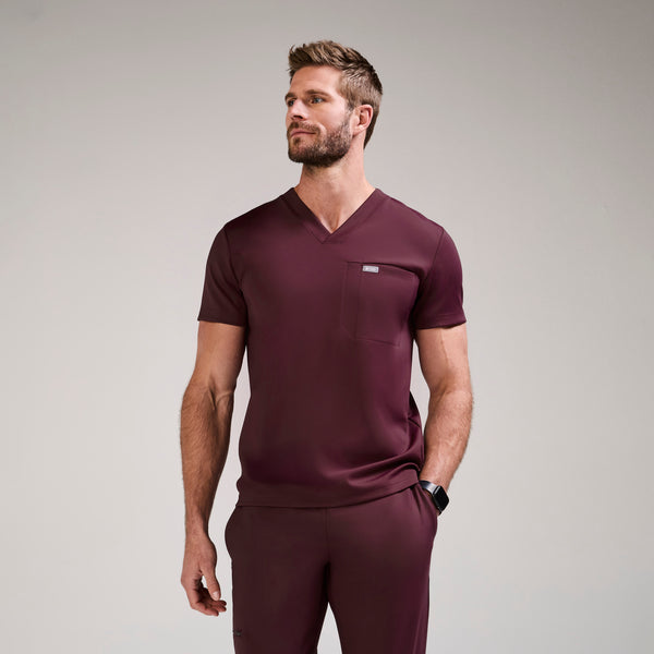 Men's Burgundy Logan FORMx V-Neck - Scrub Top™