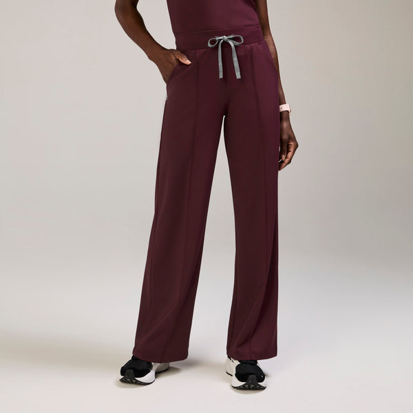 women's Burgundy High Waisted Salina FORMx Wide Leg - Tall Scrub Pant™