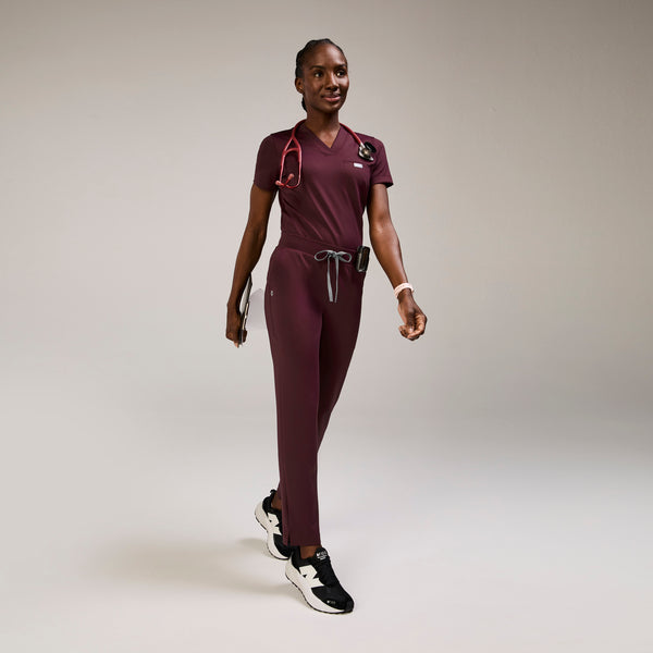 Women's Burgundy Tena FORMx Slim Tapered - Petite Scrub Pant™
